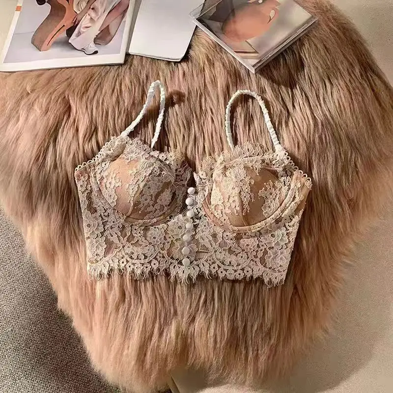 Lace Bralette Set French Triangle Bra Cotton Wireless Sleep Bra Feminine Comfort Bras Straps Sexy Comfortable Intimates - Image 11