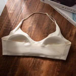 Sexy Wirefree Back Enhancing Halter Bra Designed for Women to Lift and Shape the Bust Solid Color Strapless Style Lingerie