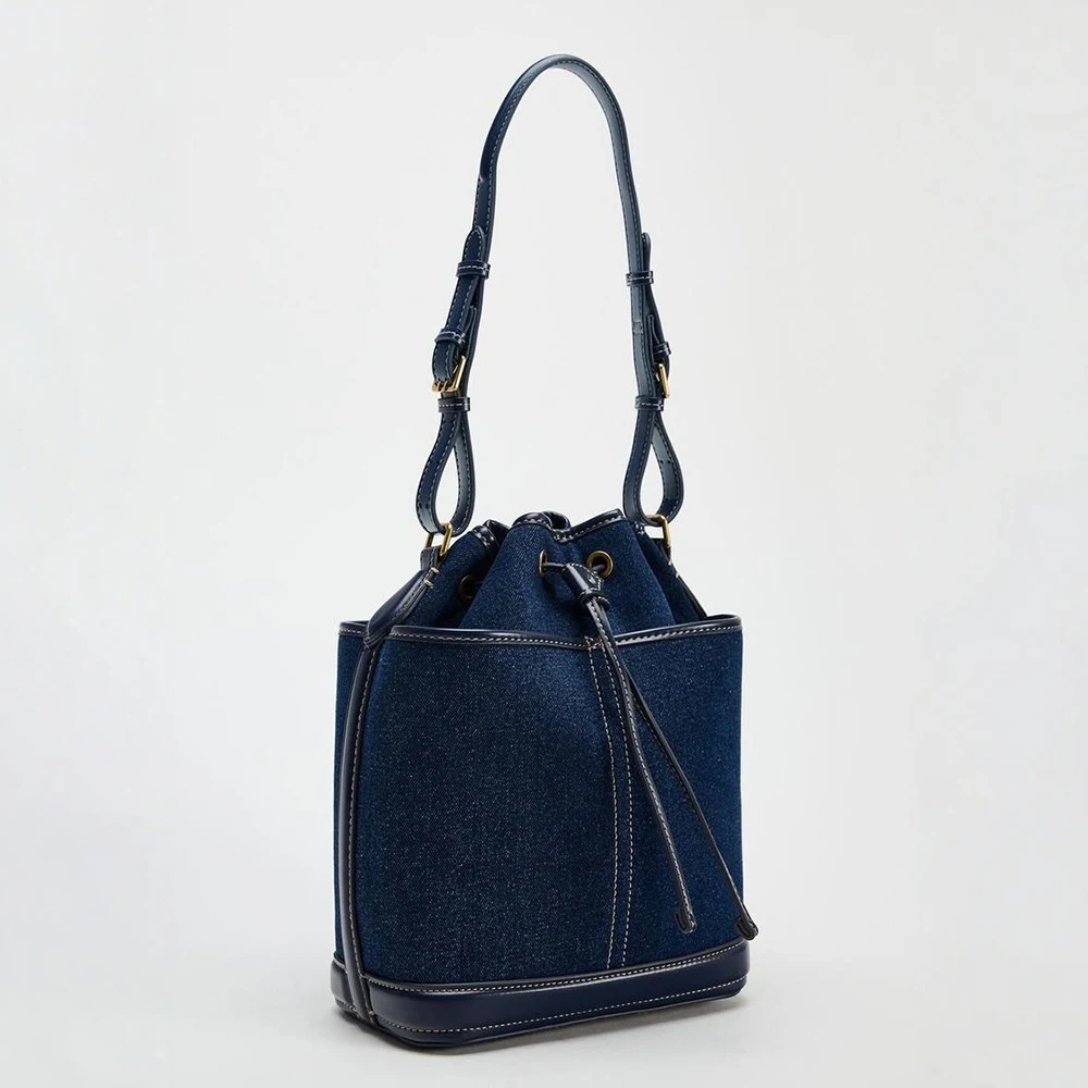 Fashion Denim Bucket Bags for Women Luxury Designer Handbags High Quality Canvas Shoulder Bag 2025 New Drawstring Women's Bag - Image 4