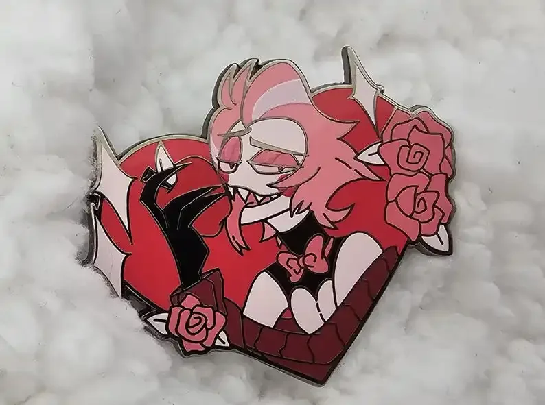 Alastor Valentine Heart Enamel Pin - Image 3