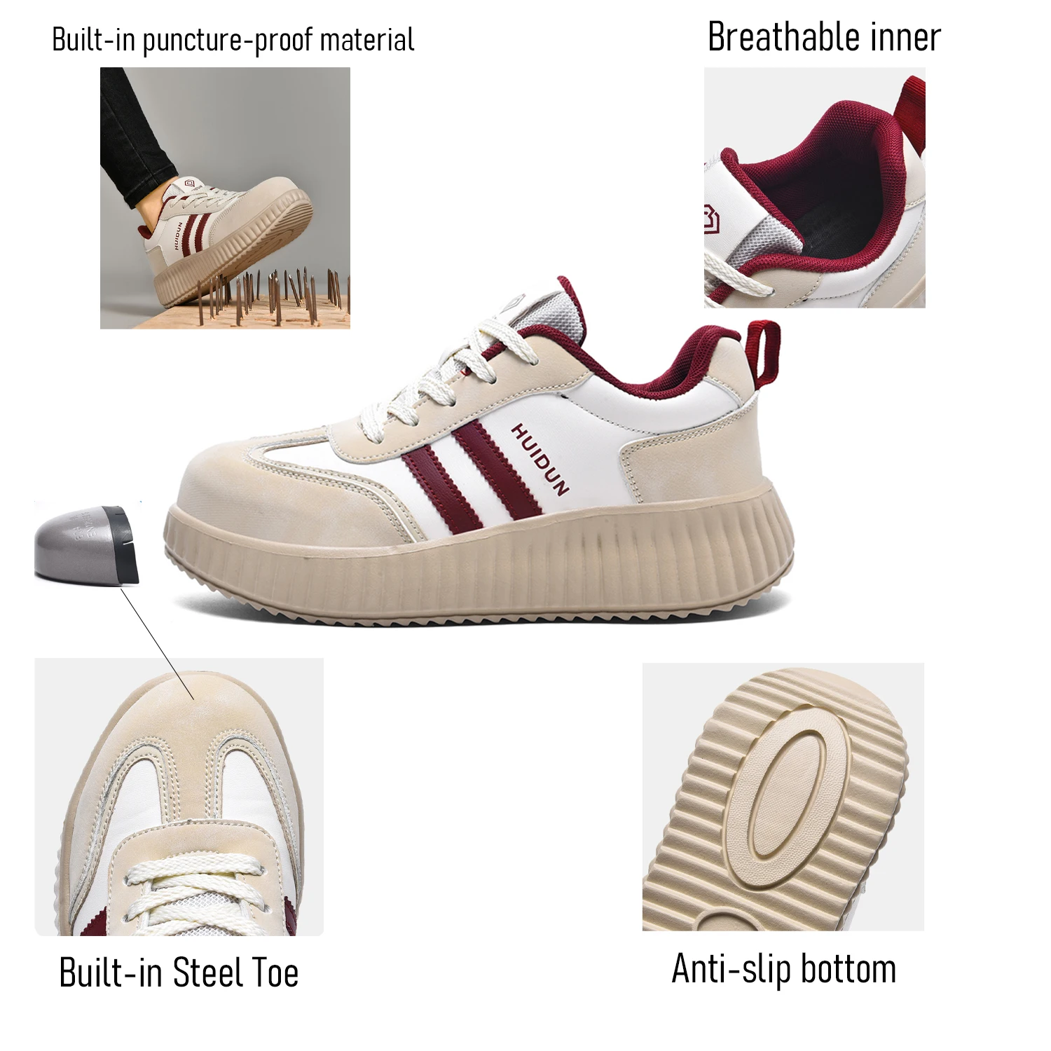 Lightweight women work Shoes Comfor safety shoes woman steel toe Sneakers Breathable Non-Slip female summer Hiking work boots - Image 5