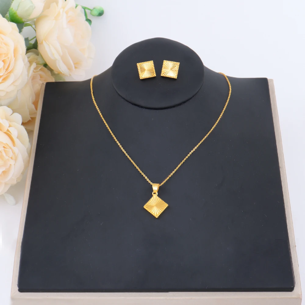 Costume Jewelry Set Gold Plated Earrings Necklace Set for Women Morocco America Dainty Classic Jewelry Set For Party Weddding - Image 7