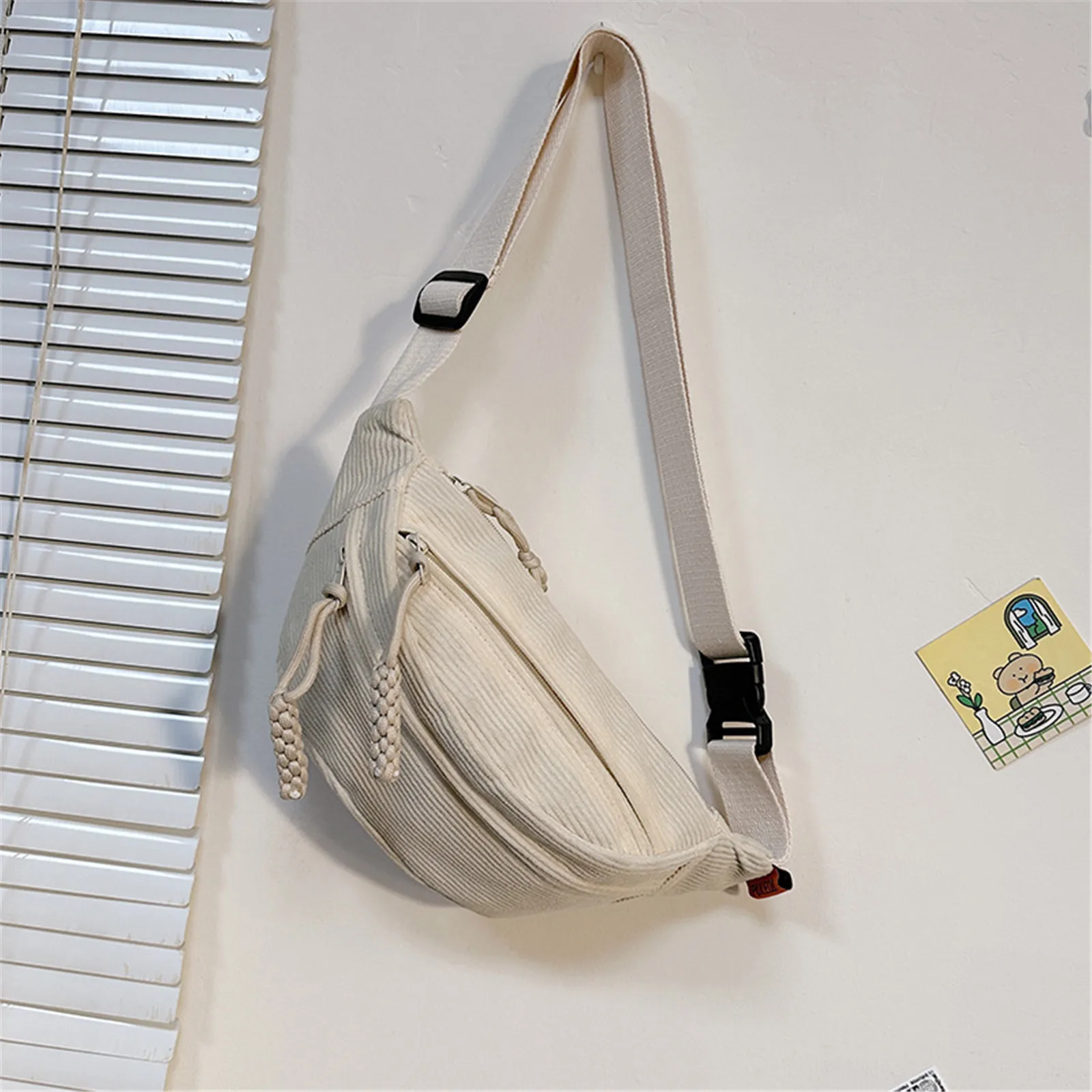 Fashion Fanny Pack Women Banana Fanny Pack Casual Corduroy Belt Bags For Women Hip Shoulder Crossbody Chest Bag - Image 8