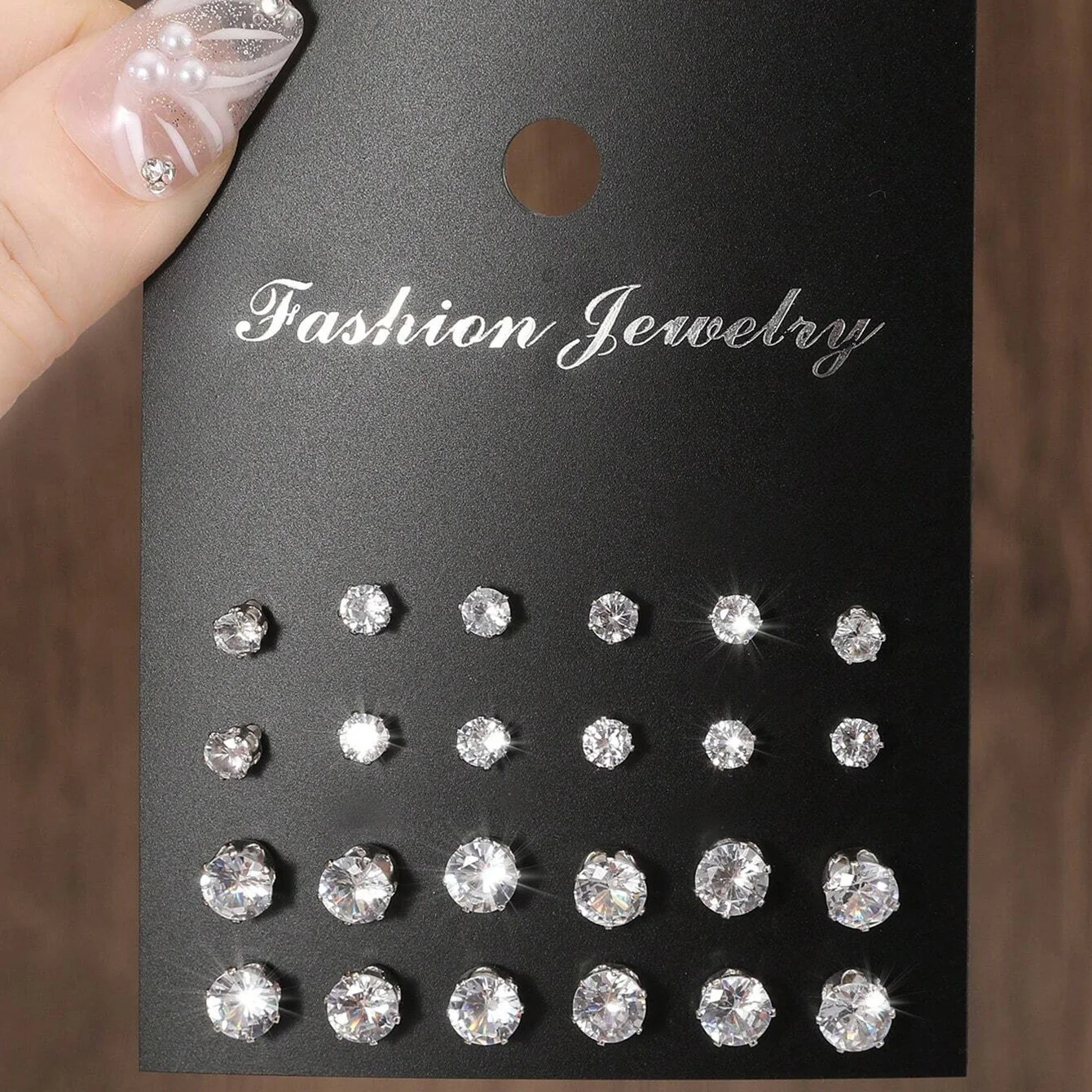 12 Pairs Of Luxurious, Simple, Shiny, And Caring Zirconia Decorative Earrings Are Suitable For Gifts To Parties,And Couples - Image 9