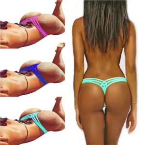 6 Colors Brazilian Bikini Cheeky Bottom Hot Swimsuit Briefs Swimwear Women Briefs Shorts G-string T-back Trunk Thong Panty Tanga