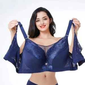 Plus Size Bras for Women DE F Cup Full Coverage Wirefree Bras 34-46 Band Wide Strap Support Non Padded Comfort Push Up Large Cup