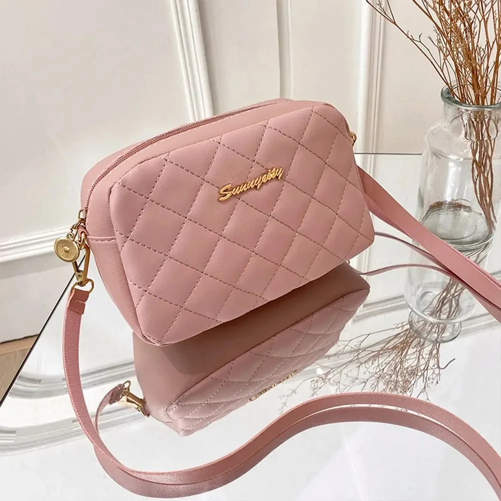 Small Messenger Bag For Women Trend Lingge Embroidery Camera Female Shoulder Bags Fashion Chain Ladies Crossbody Purse 2024 - Image 3