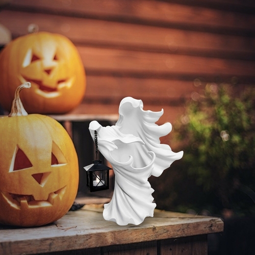 Faceless Ghost Sculpture Halloween Ghoul Resin Sculpture Decoration - Image 6