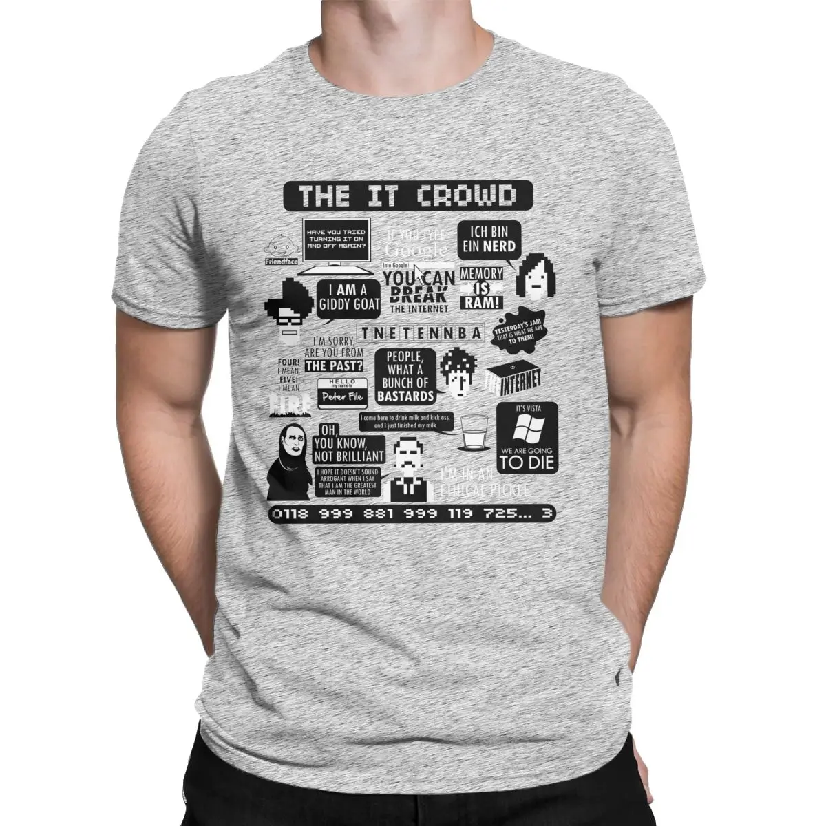 Men T-Shirts The IT Crowd Quotes Unique Pure Cotton Tee Shirt Short Sleeve Computer Programmer T Shirts Crewneck Clothes Graphic - Image 9