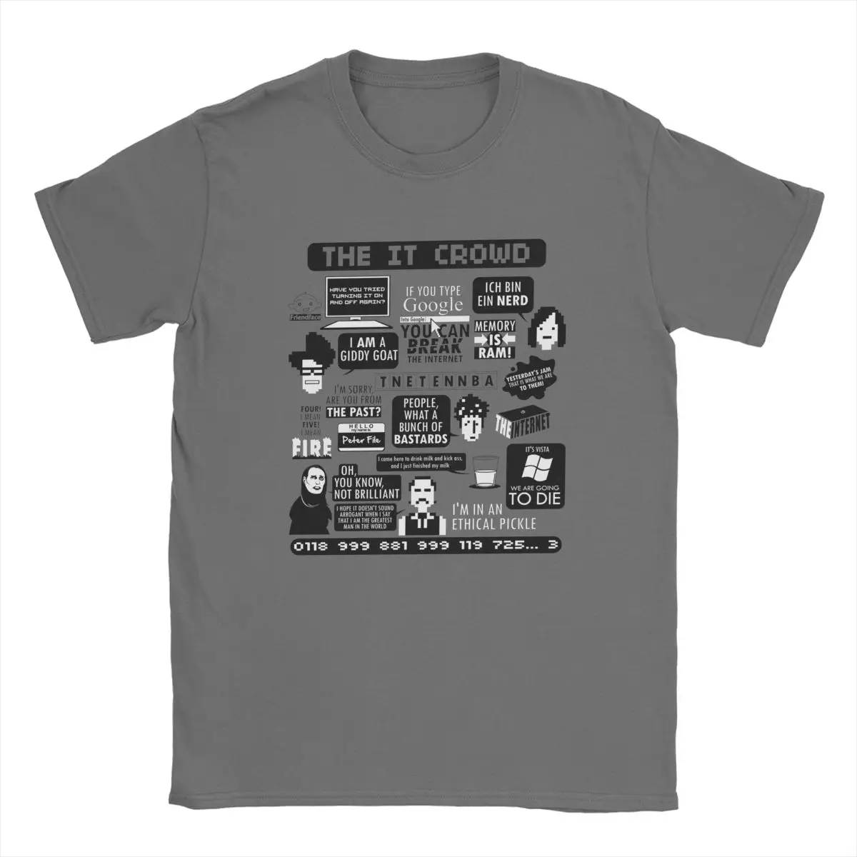 Men T-Shirts The IT Crowd Quotes Unique Pure Cotton Tee Shirt Short Sleeve Computer Programmer T Shirts Crewneck Clothes Graphic - Image 3