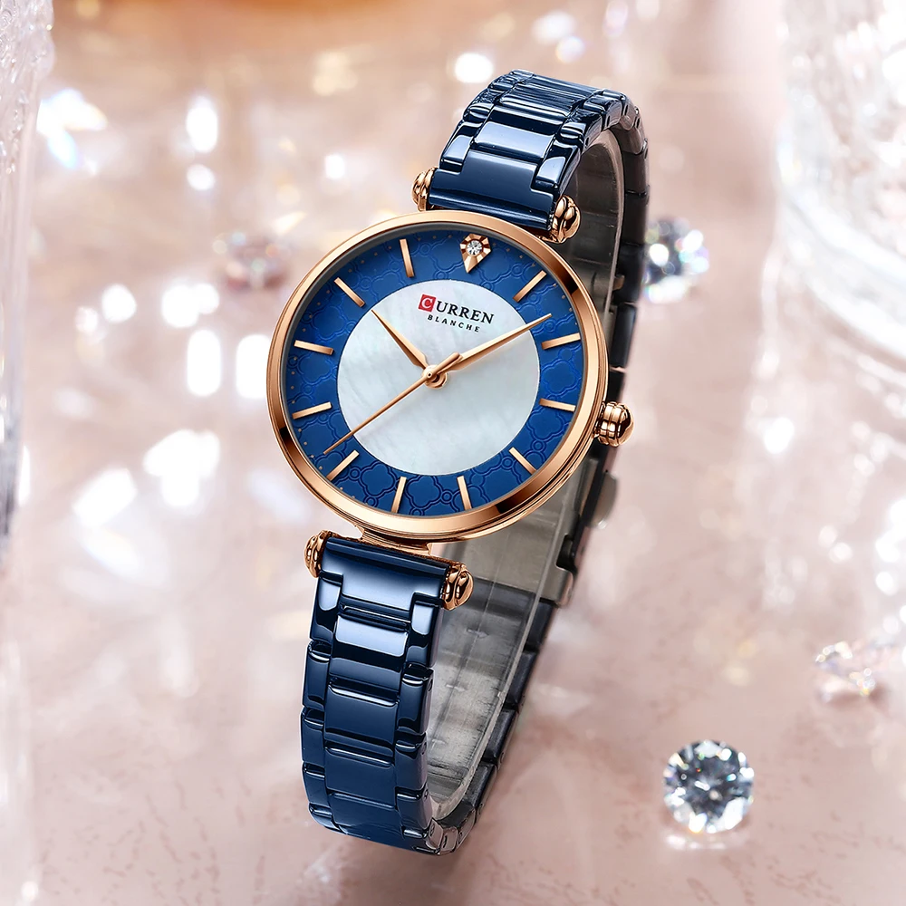 Watches for Women Luxury Brand CURREN Elegant Thin Quartz Wristwatch with Stainless Steel Simple Female Clock - Image 2