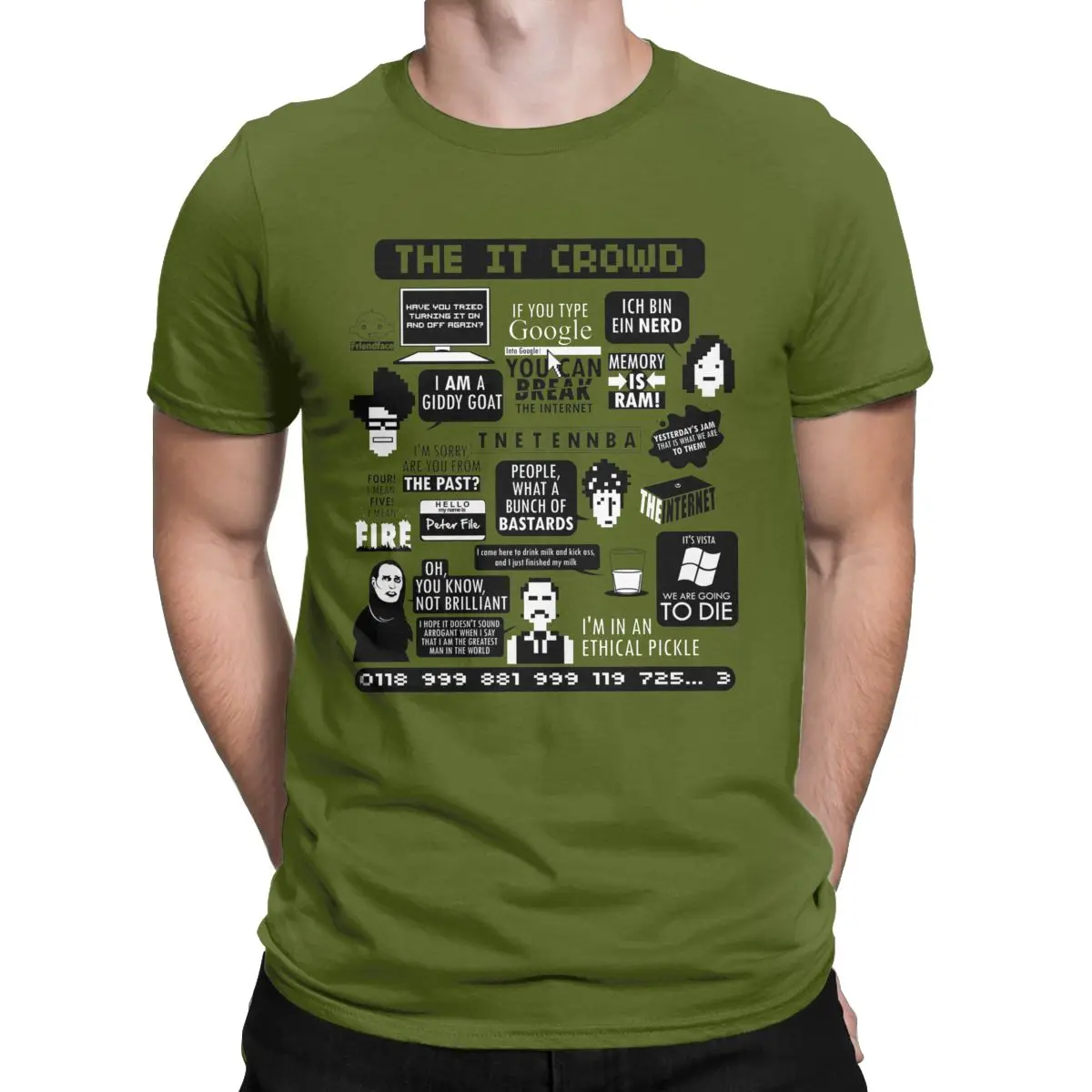 Men T-Shirts The IT Crowd Quotes Unique Pure Cotton Tee Shirt Short Sleeve Computer Programmer T Shirts Crewneck Clothes Graphic - Image 8