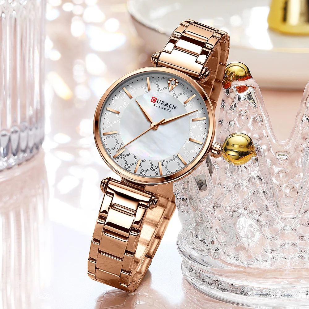 Watches for Women Luxury Brand CURREN Elegant Thin Quartz Wristwatch with Stainless Steel Simple Female Clock - Image 5