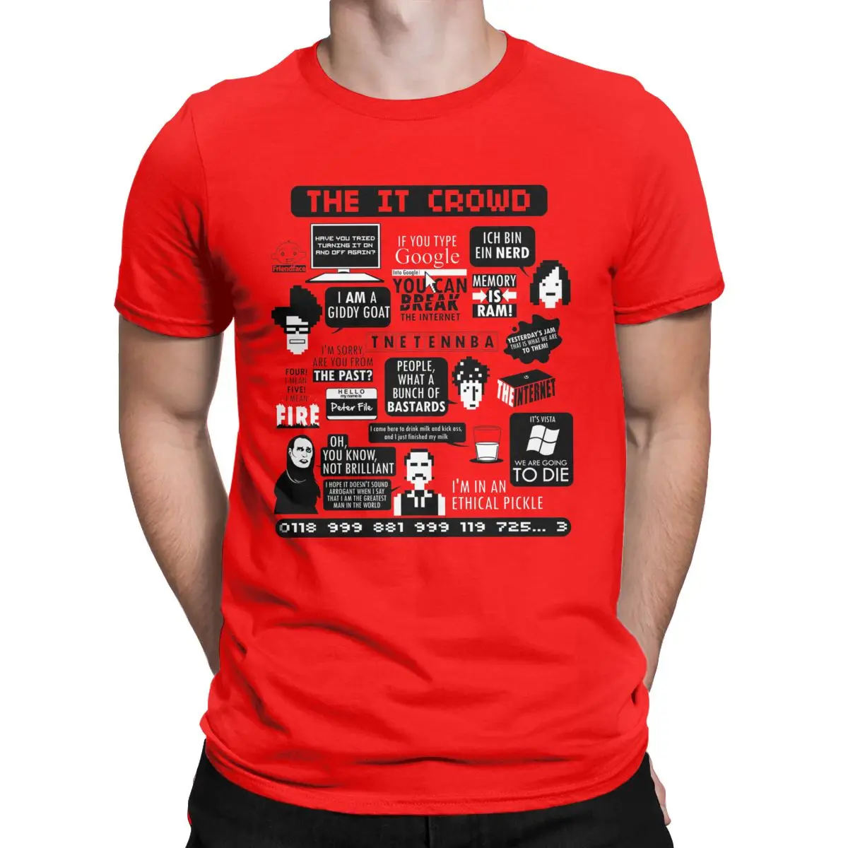 Men T-Shirts The IT Crowd Quotes Unique Pure Cotton Tee Shirt Short Sleeve Computer Programmer T Shirts Crewneck Clothes Graphic - Image 14