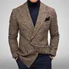 Autumn Winter Men Blazers Slim Fit Plaid Suits Jackets Male Long Sleeve Double-breasted Outerwear Business Casual Coats - Image 8