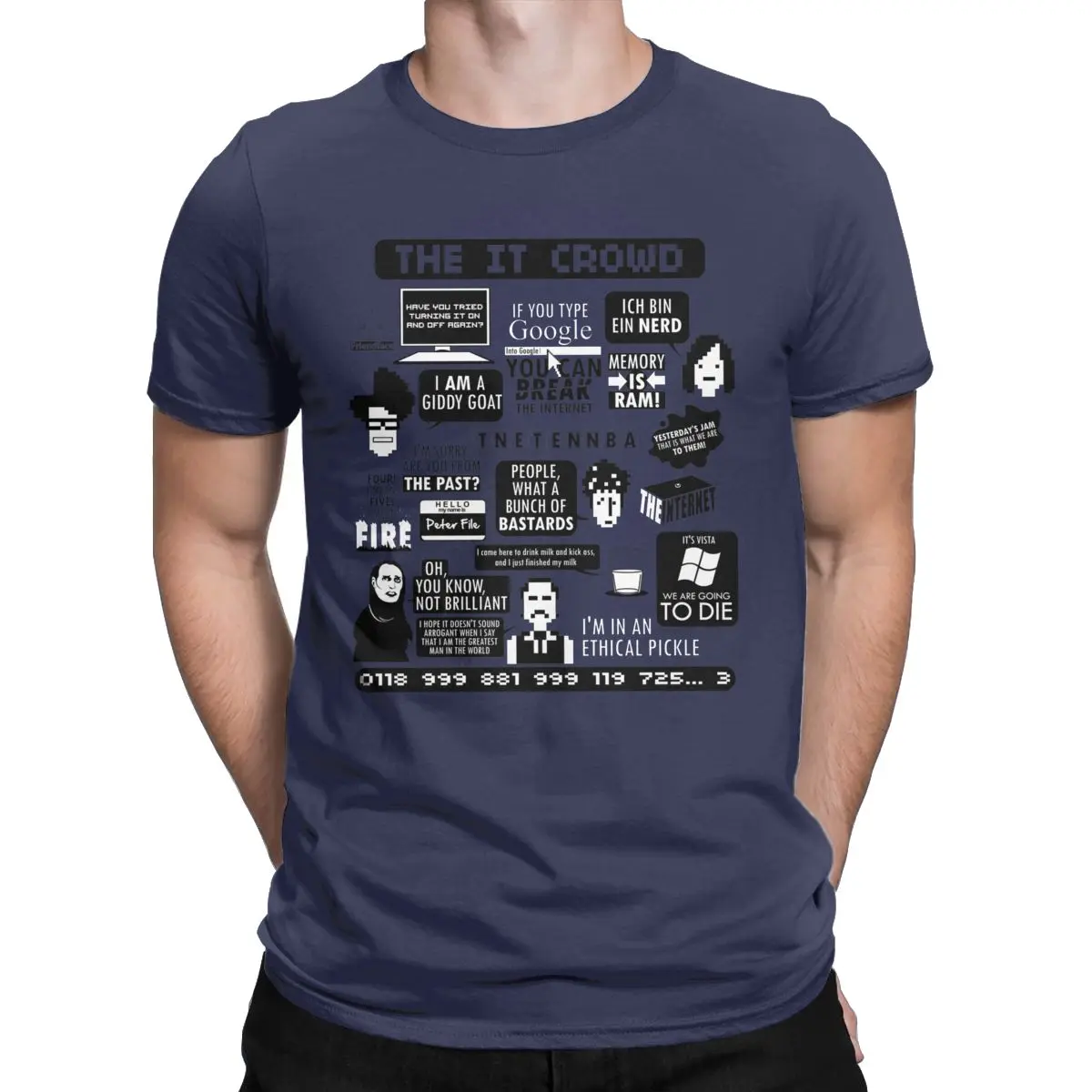 Men T-Shirts The IT Crowd Quotes Unique Pure Cotton Tee Shirt Short Sleeve Computer Programmer T Shirts Crewneck Clothes Graphic - Image 16
