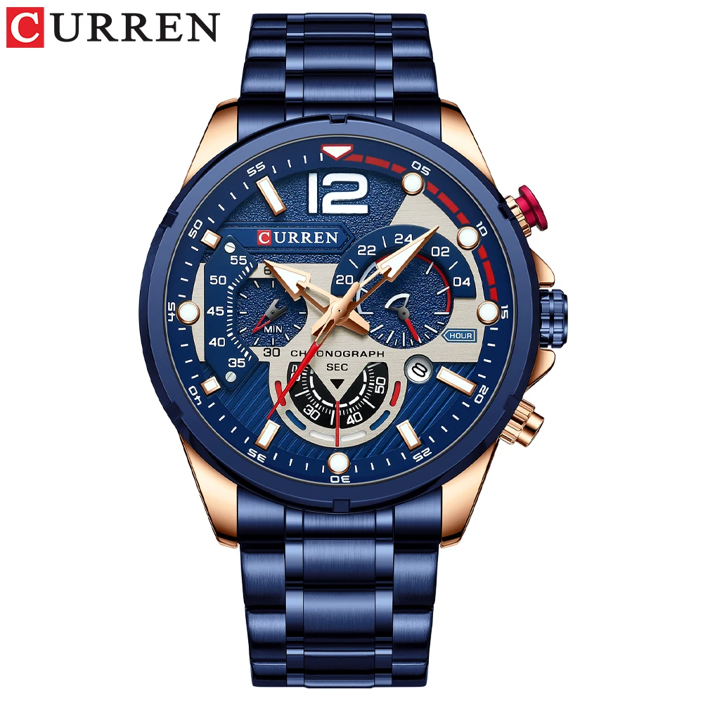 New Watches for Men Top Luxury Brand CURREN Quartz Men’s Watch Sport Waterproof Wrist Watches Chronograph Date Relogio Masculino - Image 9