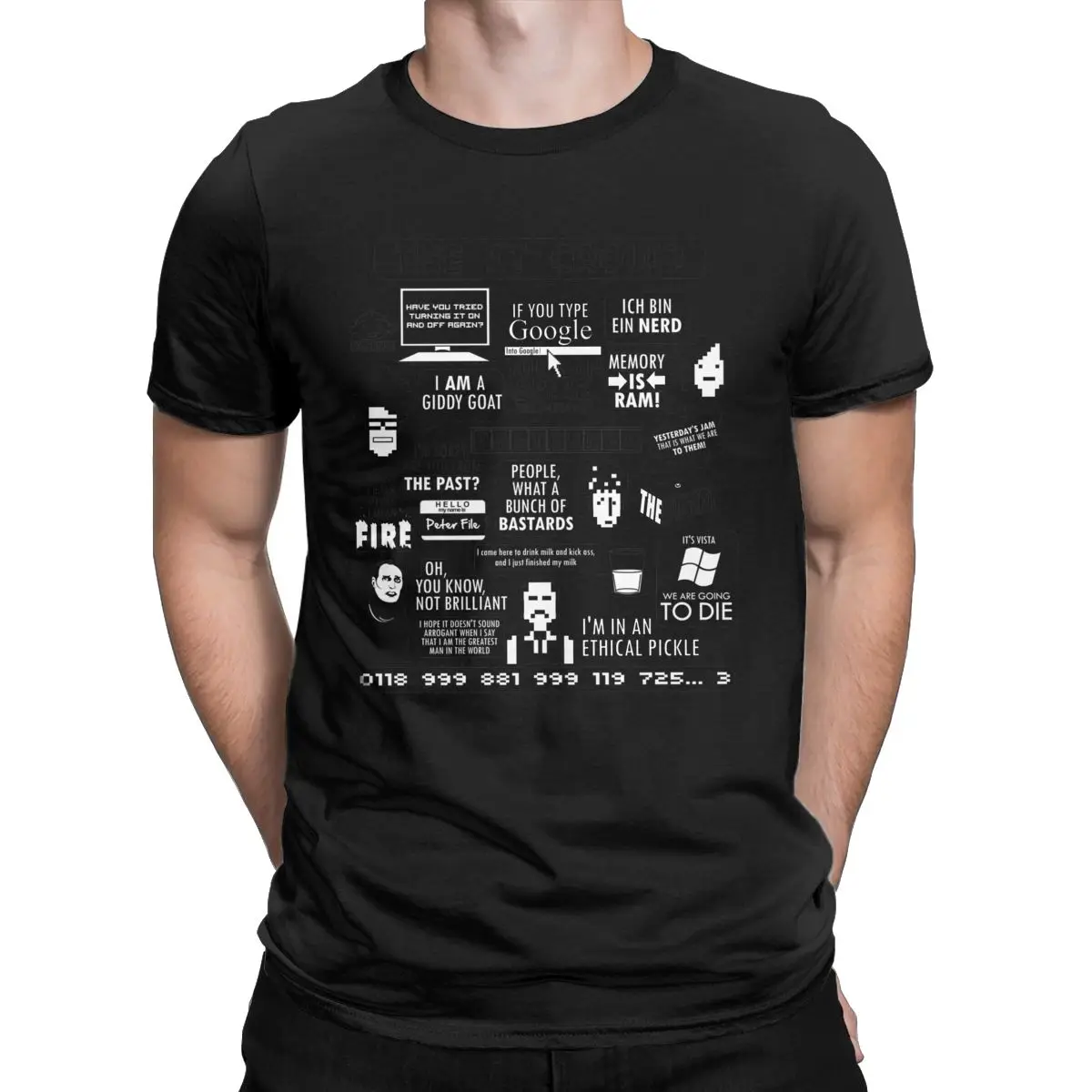 Men T-Shirts The IT Crowd Quotes Unique Pure Cotton Tee Shirt Short Sleeve Computer Programmer T Shirts Crewneck Clothes Graphic - Image 12