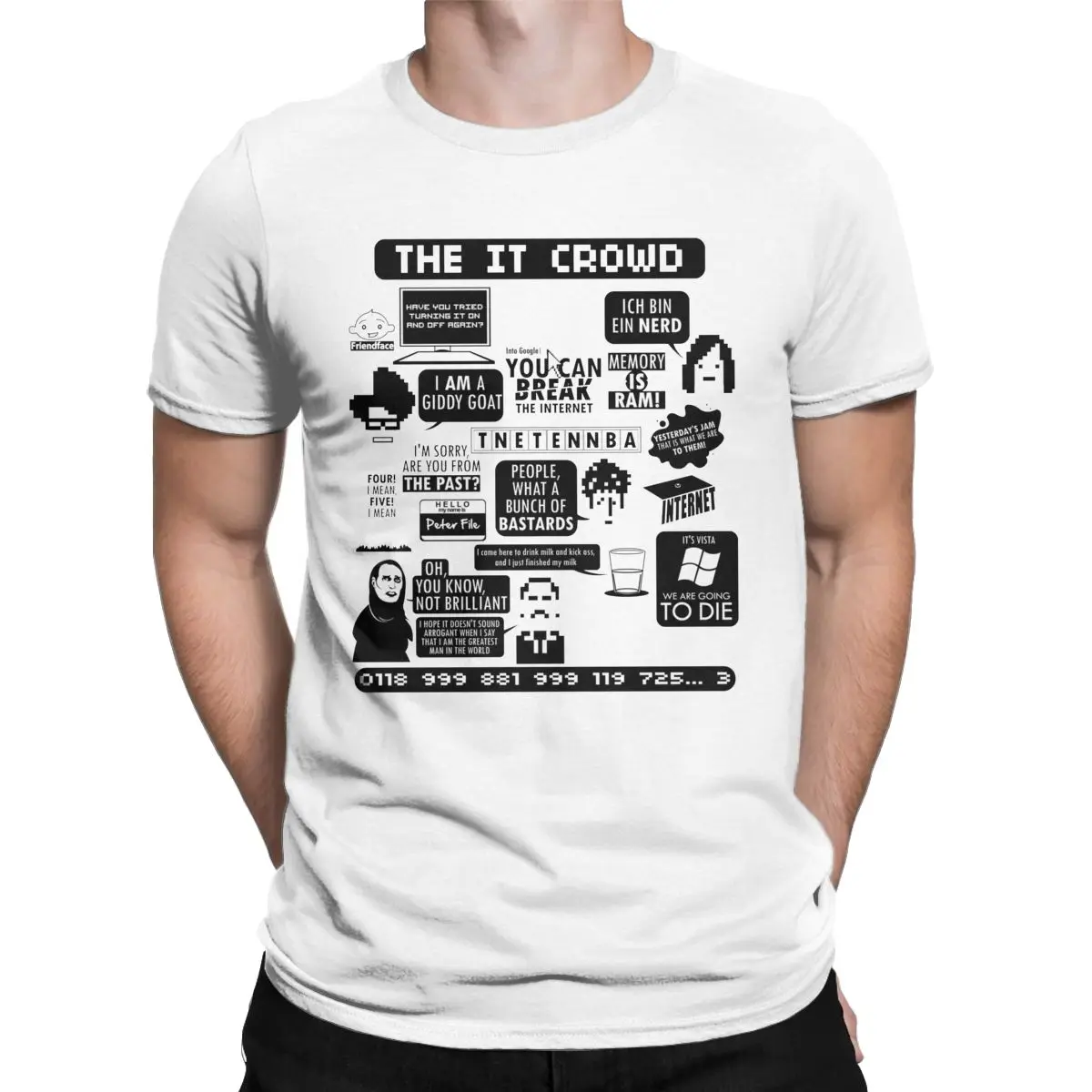 Men T-Shirts The IT Crowd Quotes Unique Pure Cotton Tee Shirt Short Sleeve Computer Programmer T Shirts Crewneck Clothes Graphic - Image 13