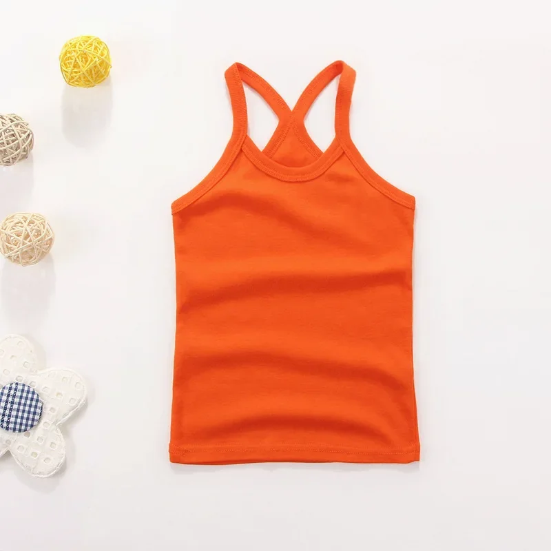 Summer Cotton Girls Vest Sleeveless Solid Color T-shirts Tees Kids Children Tops Baby Girl Casual Clothes Tshirt 2-12 Years - Image 4