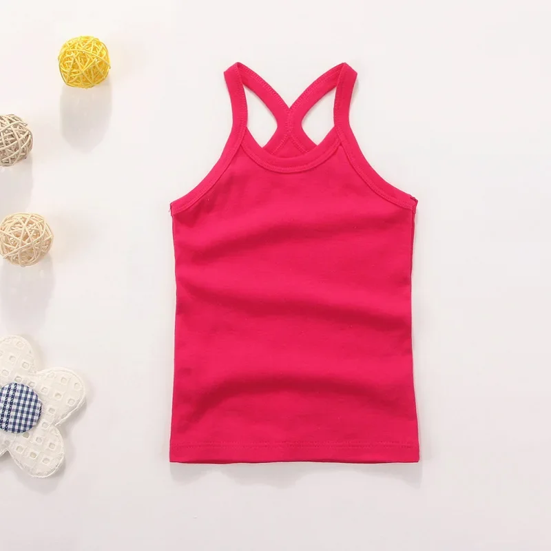 Summer Cotton Girls Vest Sleeveless Solid Color T-shirts Tees Kids Children Tops Baby Girl Casual Clothes Tshirt 2-12 Years - Image 8