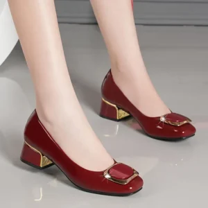 Women's Lightweight Square-Heel Slip-On Shoes – Classic Office & Work Pumps