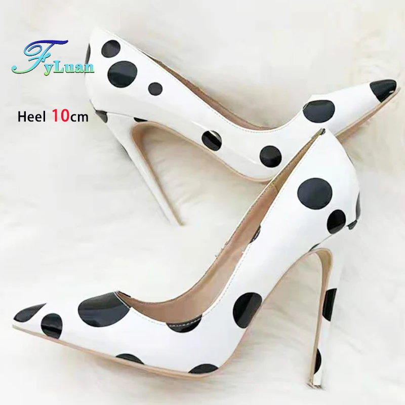 2026 New Pointed Stiletto Polka Dot Anti-Slip Women Single Shoes White High Heels Summer 6CM 8CM 10CM 12CM Ladies Sweet Pumps - Image 7