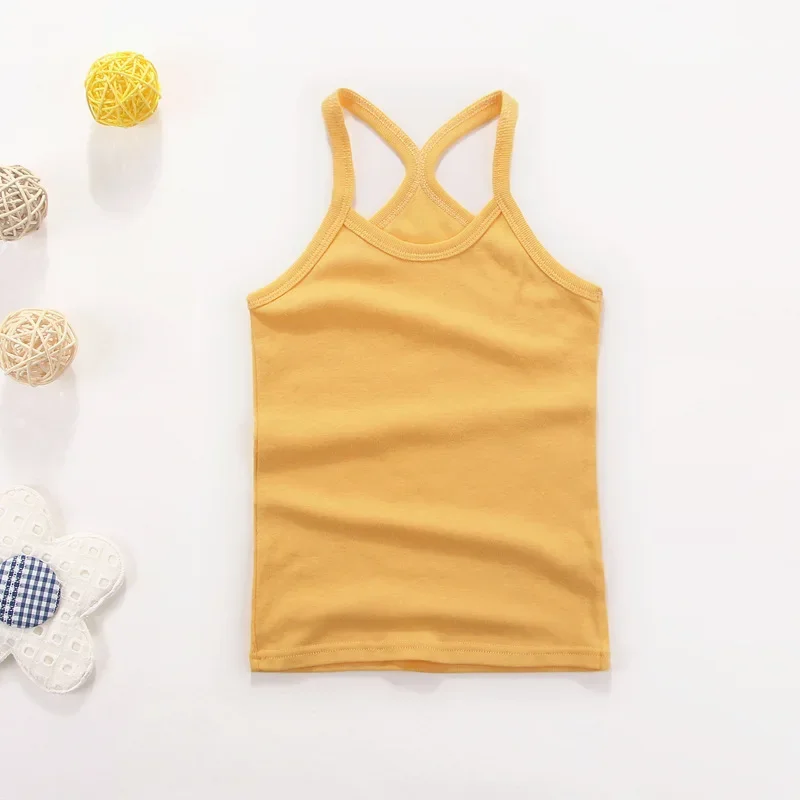 Summer Cotton Girls Vest Sleeveless Solid Color T-shirts Tees Kids Children Tops Baby Girl Casual Clothes Tshirt 2-12 Years - Image 5
