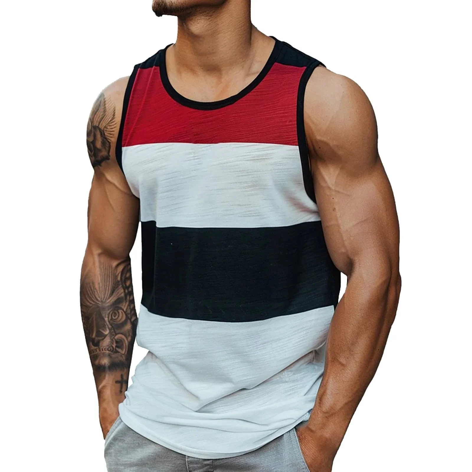 2025 Mens Retro Stripe Graphic Tank Tops Fashion Summer Sleeveless 3D Printed Basketball Quick Dry Tops Breathable Clothing - Image 15