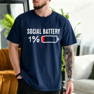 Social Battery 1% Graphic T-Shirt | Trendy Unisex Summer