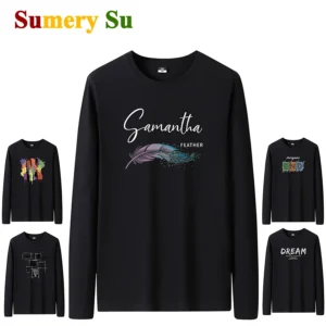 Men's Slim-Fit Long Sleeve Crew Neck T-Shirt