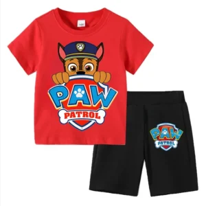 Boys Paw Patrol 2-Piece Summer Clothes Set – Short Sleeve T-Shirt and Shorts Active Suit