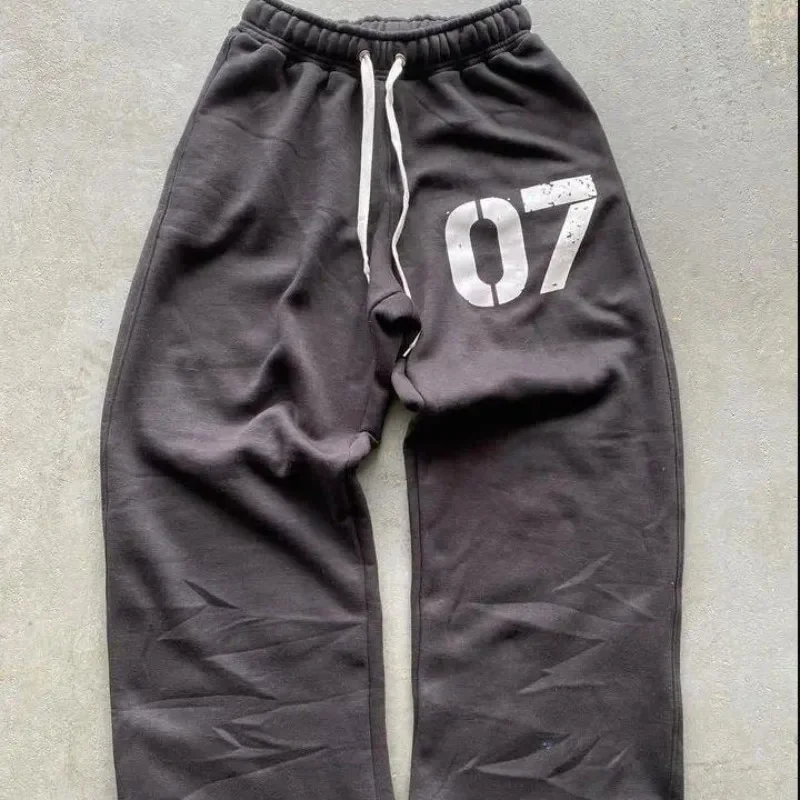 Phantom Grey Washed Baggy Trousers | 3D Printed Quick-Dry Streetwear Sweatpants - Image 2
