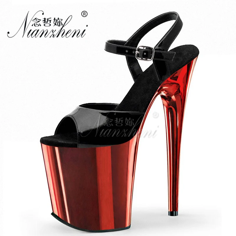 new style Real photos 20cm High Heeled Platform Sandals 8inches Stripper Exotic Pole Dance Shoes Purple Clear sexy props Nightcl - Image 15