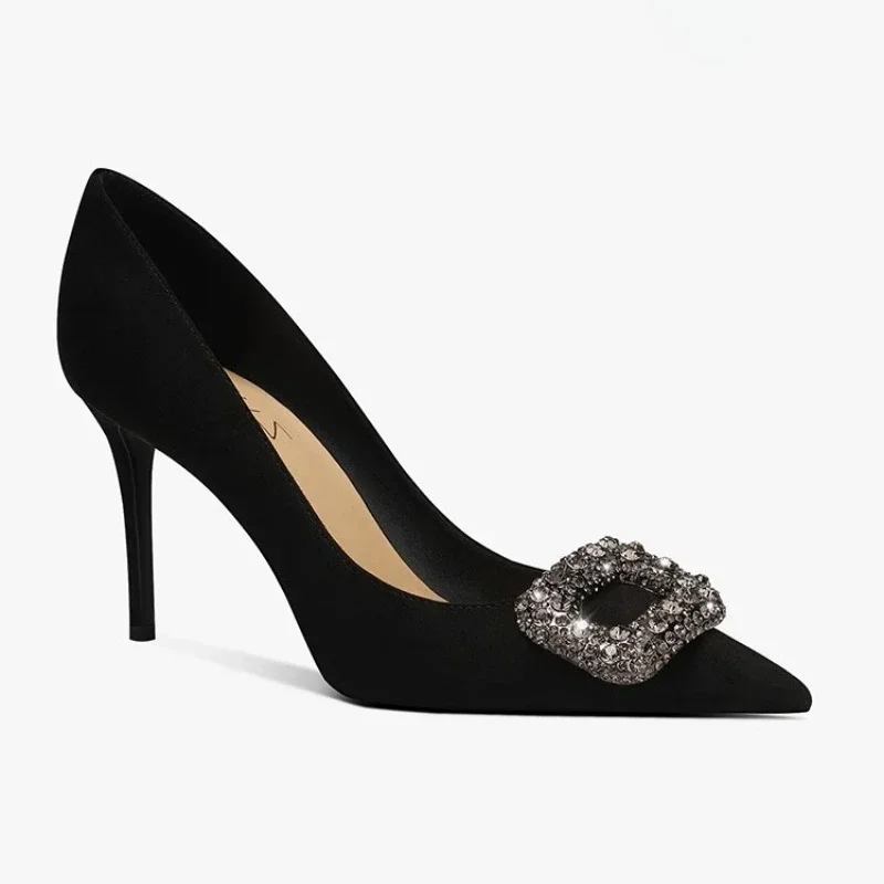 Chic Crystal Square-Buckle Stilettos – Sophisticated Women’s High-Heel Dress Shoes for Events - Image 3