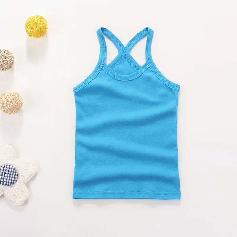 Summer Cotton Girls Vest Sleeveless Solid Color T-shirts Tees Kids Children Tops Baby Girl Casual Clothes Tshirt 2-12 Years - Image 13