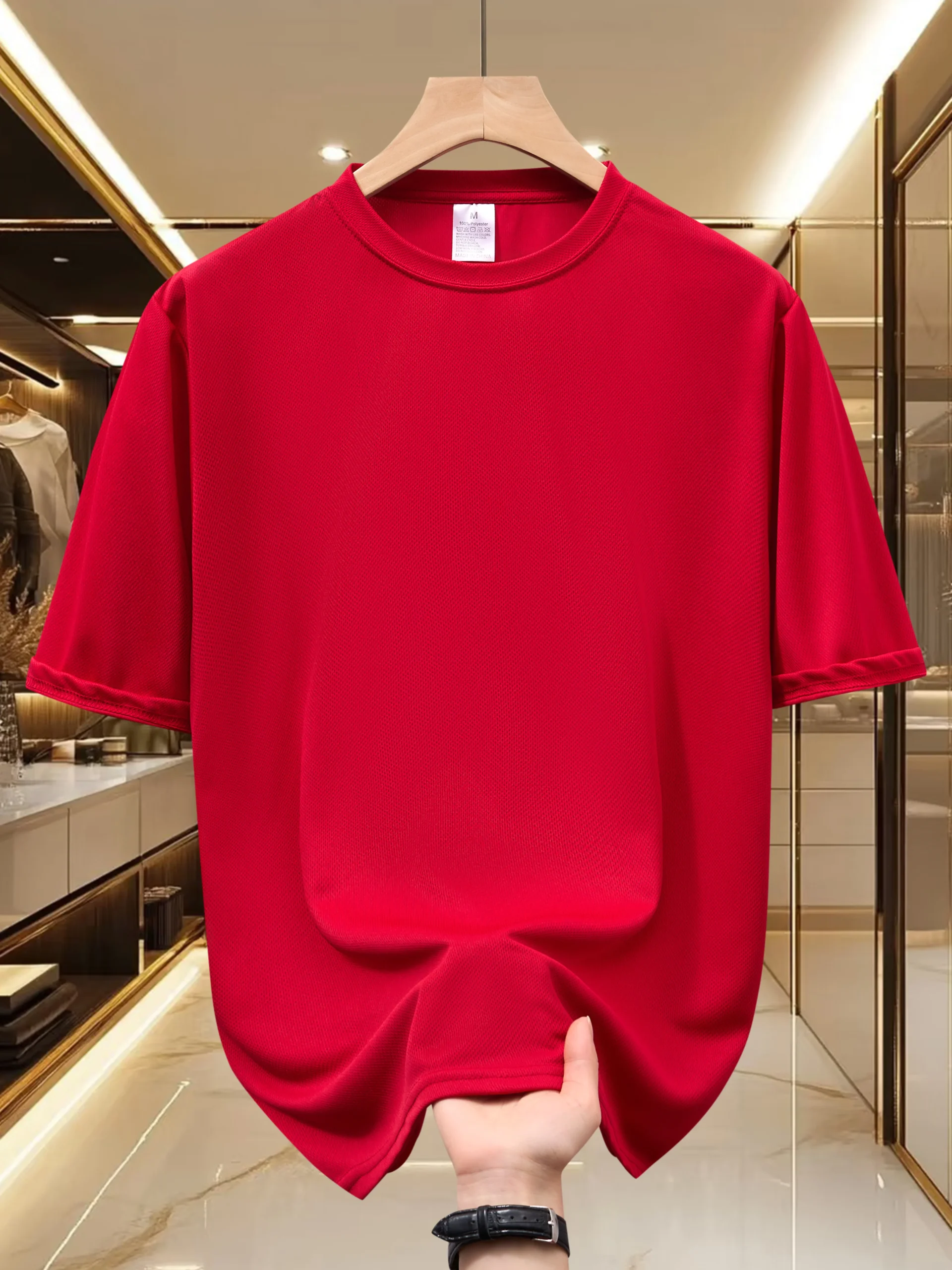Men's Lightweight Polyester Crewneck T-Shirt – Breathable Summer Tee for Casual & Everyday Wear - Image 10