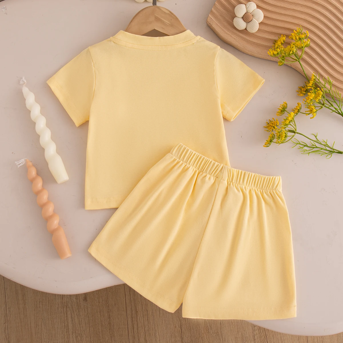 Cute Baby Girl Summer Clothes – Solid Short Sleeve Bow Top and Shorts Beach Set - Image 4