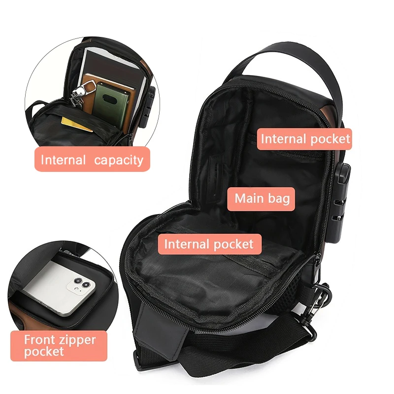 Men's Oxford Sling Bag – Durable Motorcycle Crossbody Chest Pack - Image 4