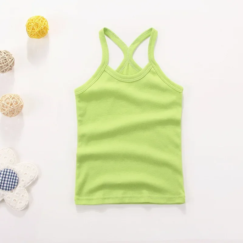 Summer Cotton Girls Vest Sleeveless Solid Color T-shirts Tees Kids Children Tops Baby Girl Casual Clothes Tshirt 2-12 Years - Image 9