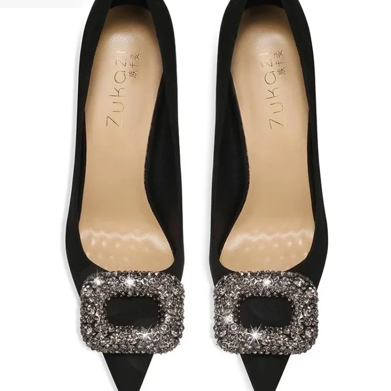 Chic Crystal Square-Buckle Stilettos – Sophisticated Women’s High-Heel Dress Shoes for Events - Image 5