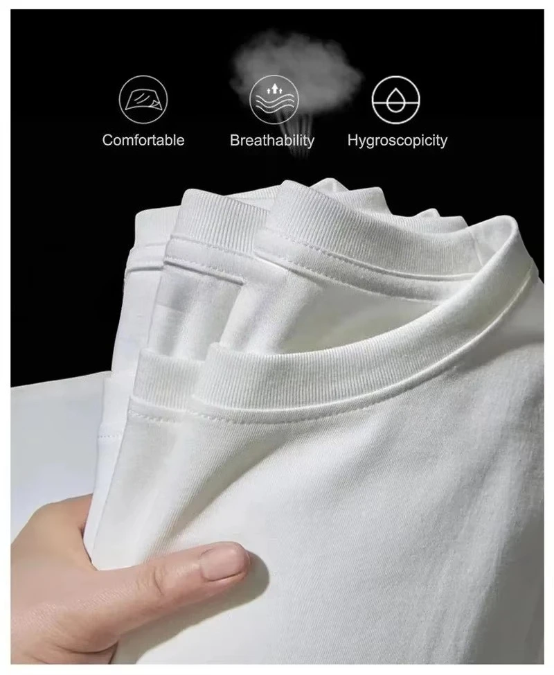 Premium American Pure Cotton Crewneck T-Shirt – Luxury Heavyweight Summer Tee - Image 5