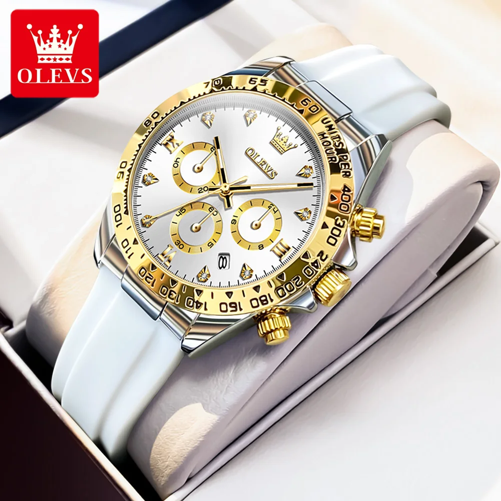OLEVS Top Luxury Elegant Watch for Women Waterproof Luminous Ladies Watch Light Blue Silicone Strap Quartz Women's Watches Reloj - Image 7