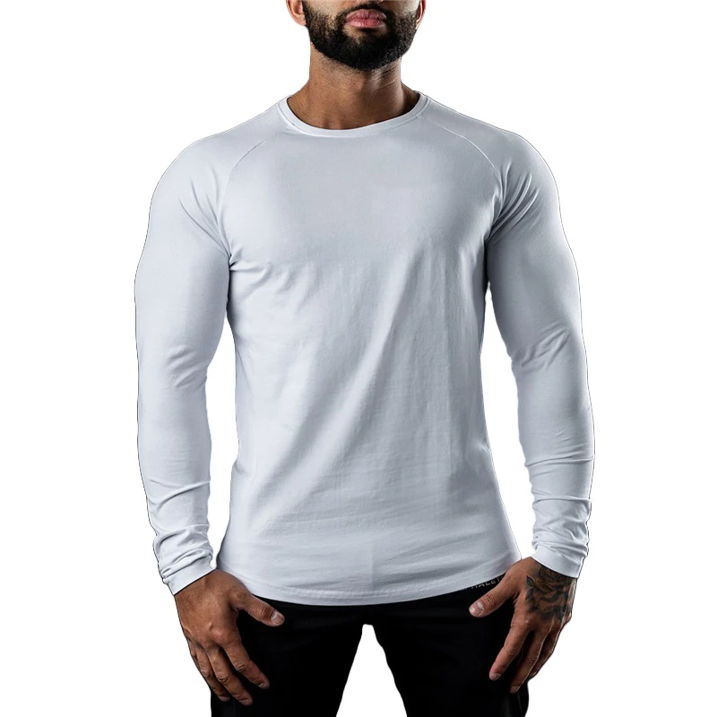 Men's Premium Long Sleeve Cotton Tee – Loose-Fit Moisture-Wicking Undershirt - Image 2