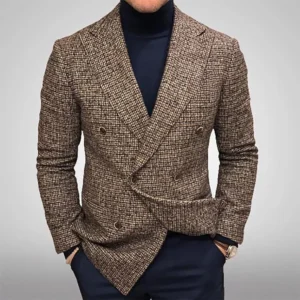 British Style Men Suit Jacket Business Casual Agentleman Coat Autumn Winter Fashion Vintage Blazer Outerwear Streetwear