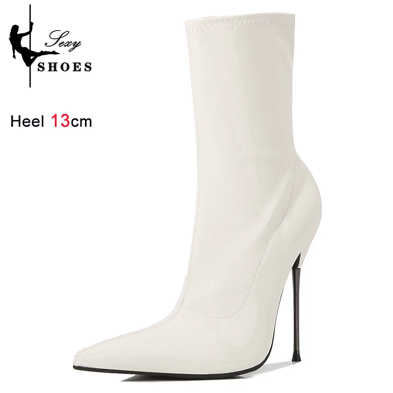 Voesnees Sexy 13cm High Heel Boots – Pointed Toe Platform Knee-High Stilettos for Women (Plus Size) - Image 12