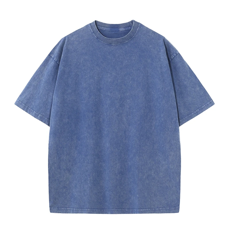 Men's Summer T-Shirt 230G Heavyweight Cotton Vintage Washed Oversized Tee Loose Streetwear Retro Short Sleeve Top - Image 10