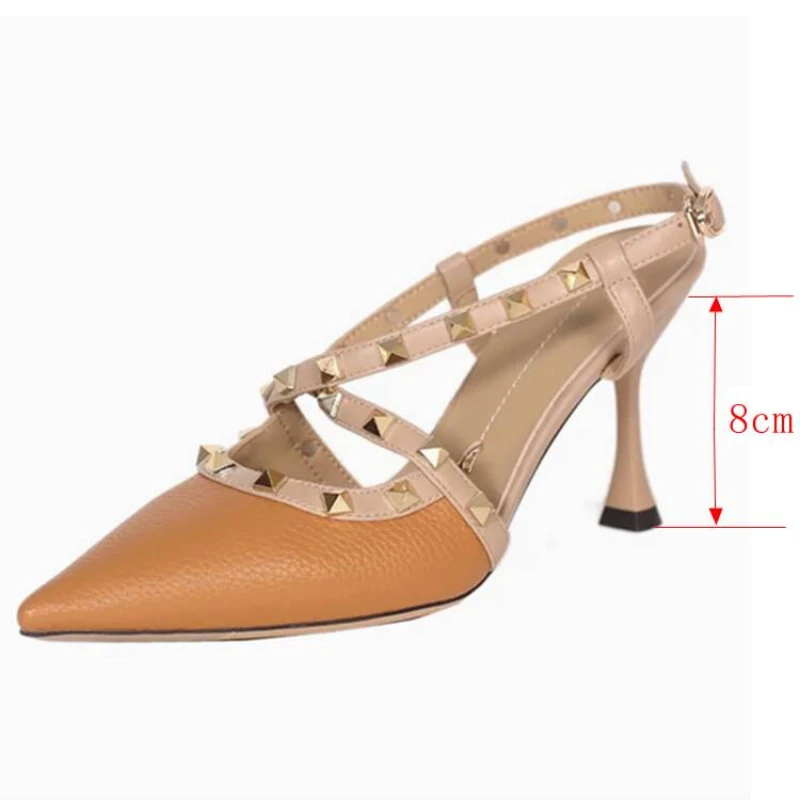 Designer Women’s Ankle Strap Stiletto Sandals – Elegant Rivet Pointed-Toe Sexy High Heels for Parties & Summer Events - Image 5