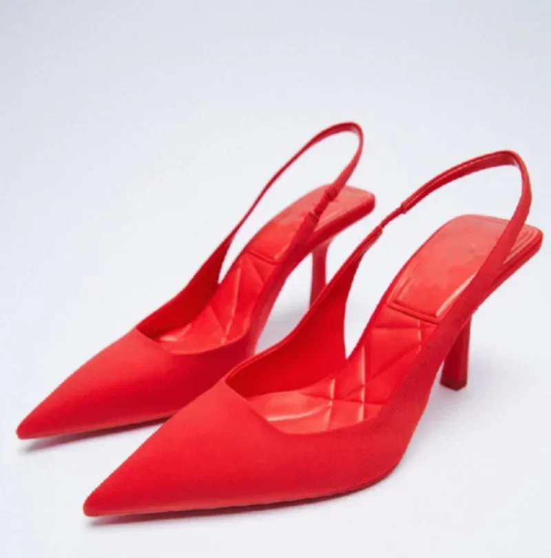 Chic Pointed-Toe Hemp Pumps – Elegant Geometric Pattern Gladiator Heels for Women - Image 4