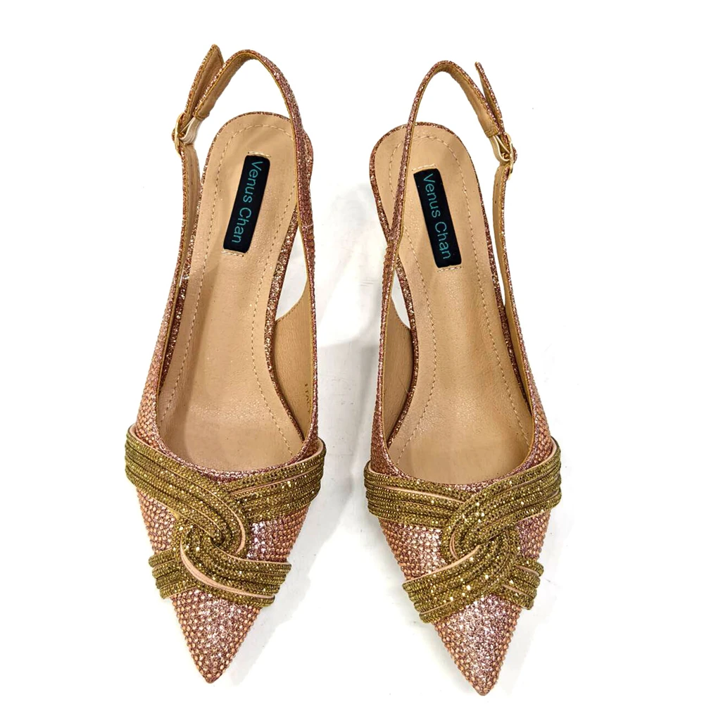 Italian Design Champagne Rhinestone Heel & Handbag Set – Elegant Nigerian Wedding & Party Shoe and Bag Ensemble - Image 4
